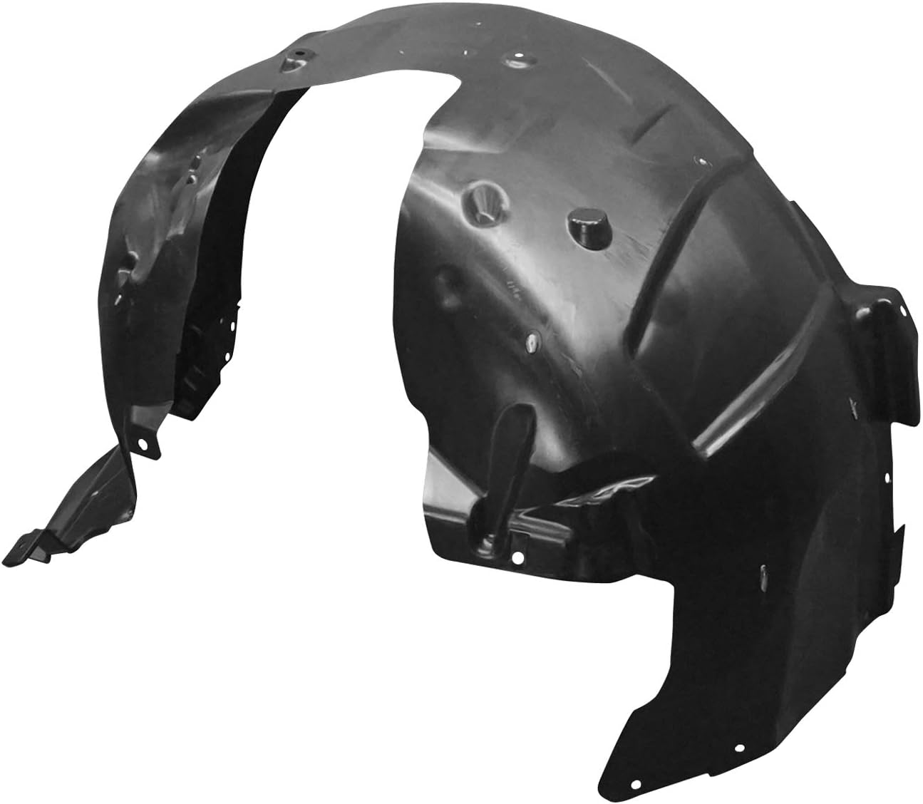 2018-2019 Ford Mustang Front Passenger Side Fender Liner; Without Shelby; Without Insulator; Package; Made Of Pp Plastic Partslink FO1249189C