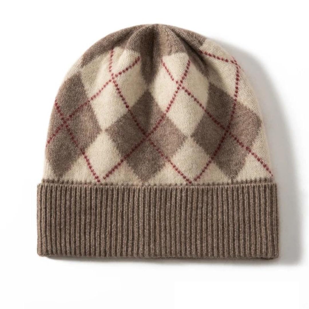 Damskie czapki w kratę zimowe miękkie 100% kaszmir czapka dzianinowe czapki biodrowe ciepłe czapki beanie dla kobiet mężczyzn