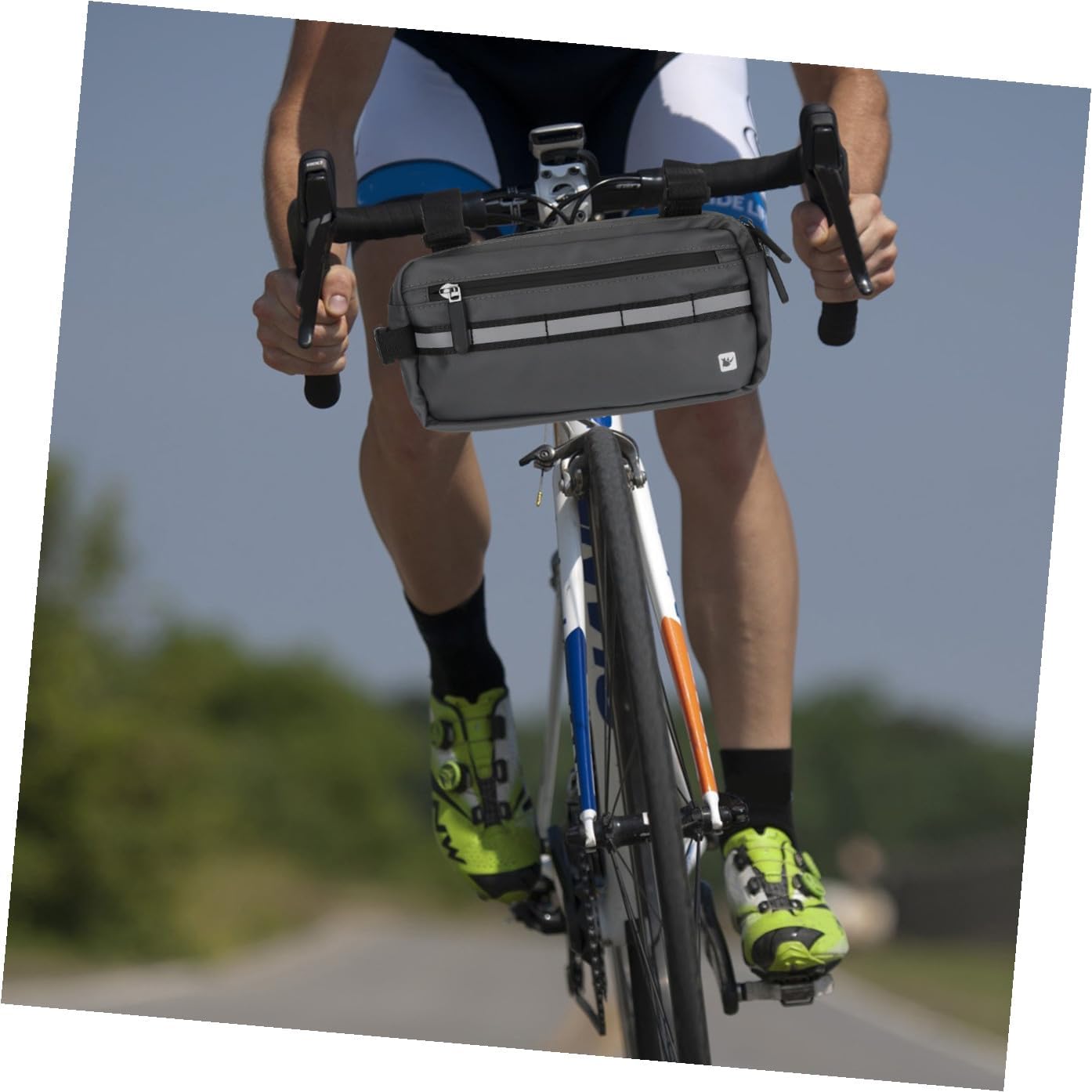 Bike Handlebar Bag 3l Multifunctional Front Frame Storage Crossbody Bag with Phone Holder for Cycling Outdoor Commuting Gray