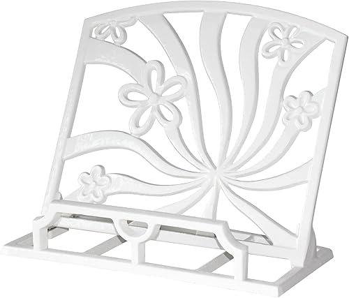 Elegante soporte para libros de cocina de hierro fundido, soporte decorativo de metal para libros de recetas para Biblia, soporte de libro de