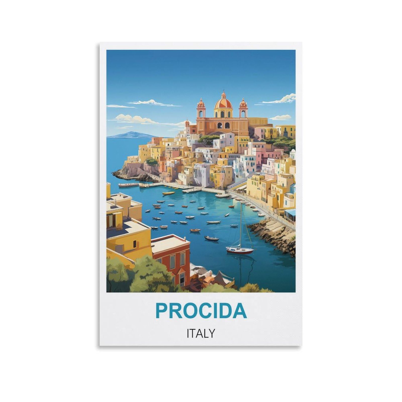 Vintage Metal Tin Sign for Cafe Procida Italys Garden & Kitchen Poster, Inspirational Sign Home Wall Art Decor for Home Kitchen Bar Club Decoration 15x30cm