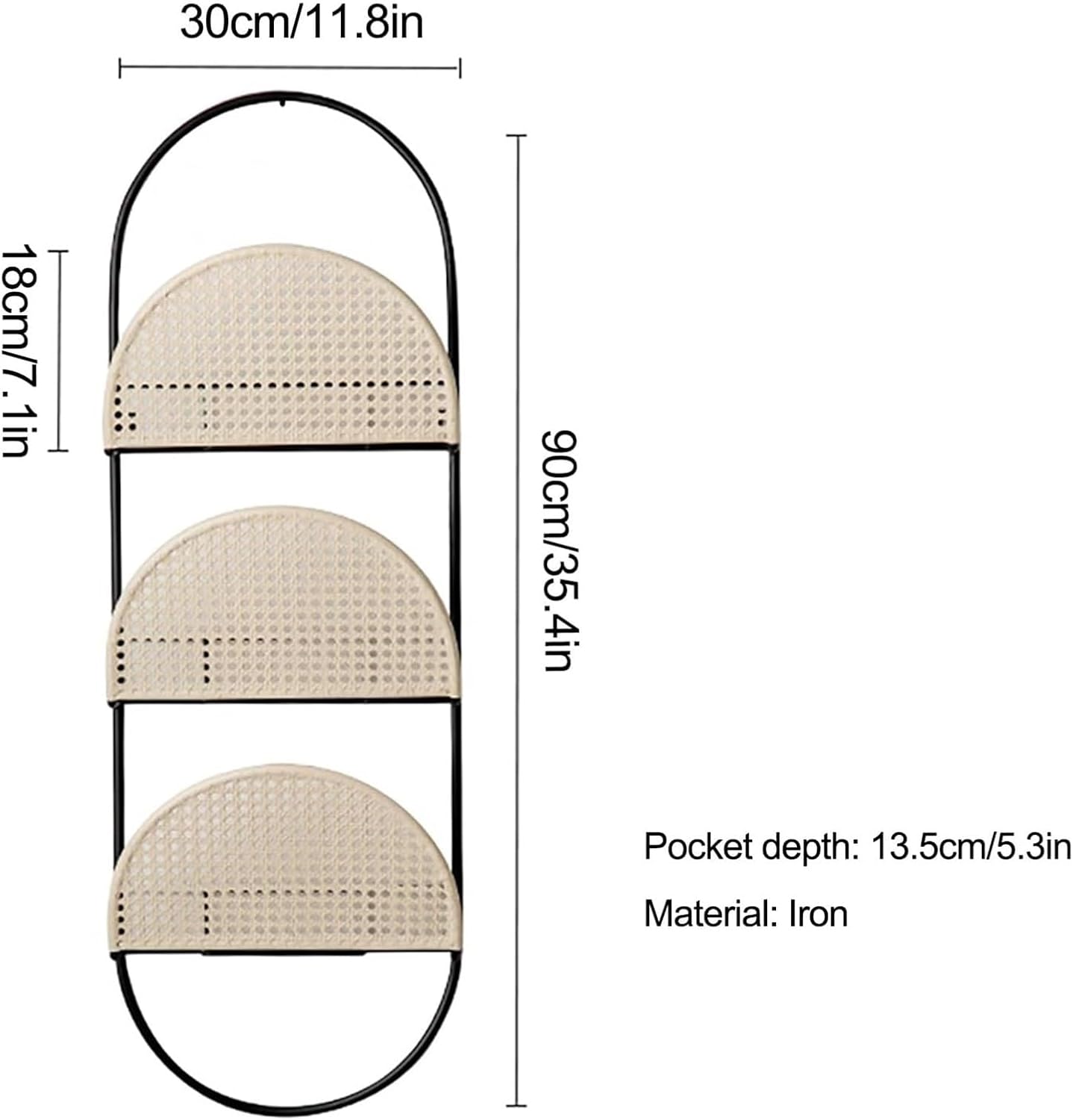 Magazine Rack,Book Display Rack, Fashion Hanging Bookshelf Literature Storage Rack Both Magazines and Brochures for Entryway Living Room