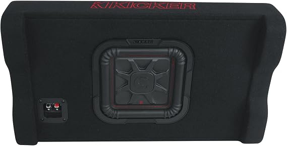 Kicker 49L7TDF82 L7TDF 8 in 350-Watt RMS 2 Ohm Down-Firing Loaded Shallow Subwoofer Enclosure, Forced-Air Cooling, Under Many Truck Seats, Deep Bass, 2-Piece