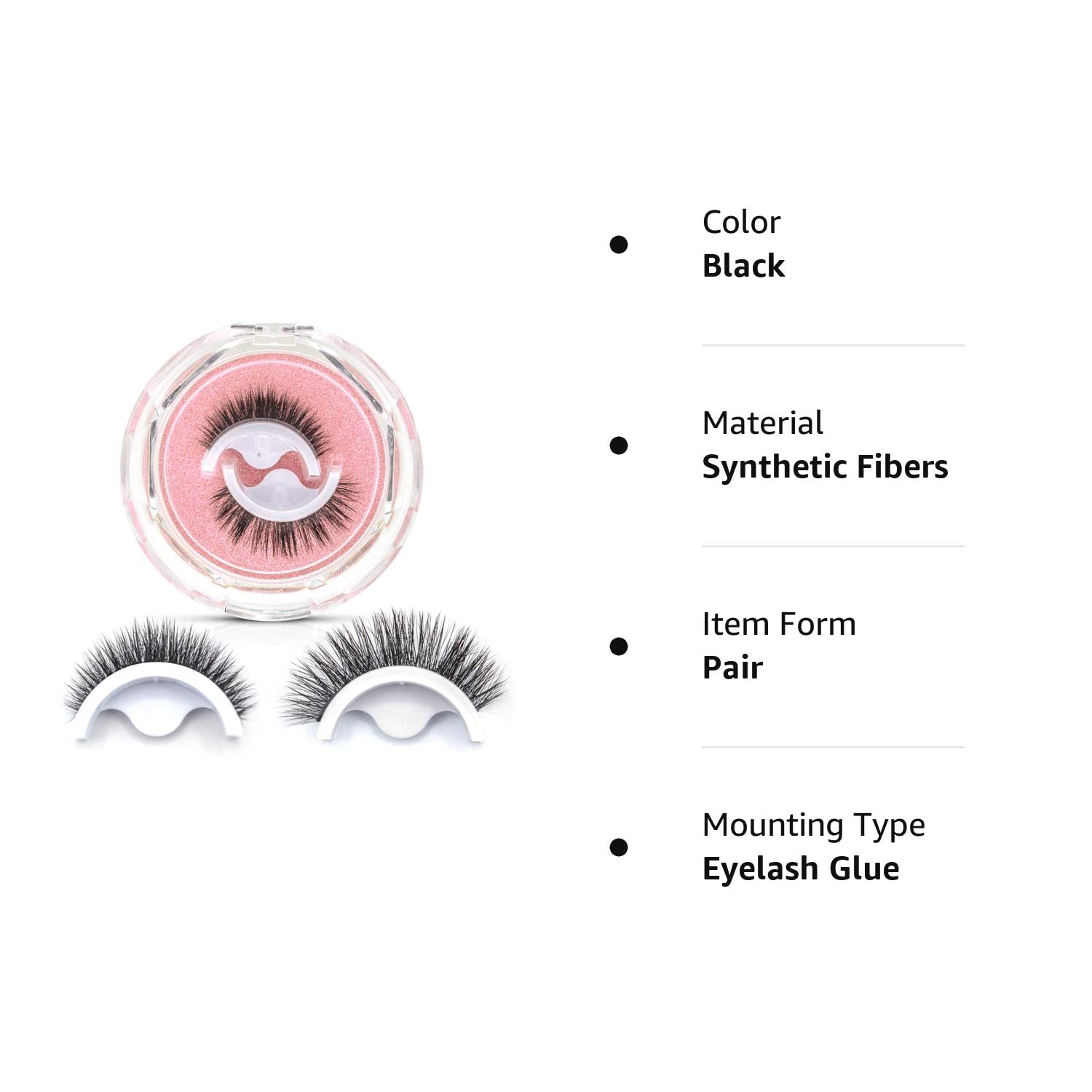 Reusable Self-Adhesive Eyelashes, No Eyeliner or Glue Needed False Eyelashes, Easy to Put on within 3 Seconds, Natural Look, Waterproof Self Adhesive Lashes and a Great Gift for Women (2-Pairs) : Beauty & Personal Care