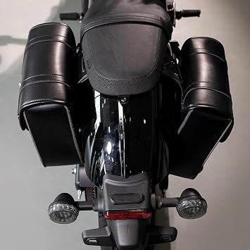 Motorcycle Tail Bag for Benelli Mini 150S – Leather Side Pannier, Motorcycle Tool Bag Backpack, Storage & Tank Bags, Easy Install Rear Storage Bag,A