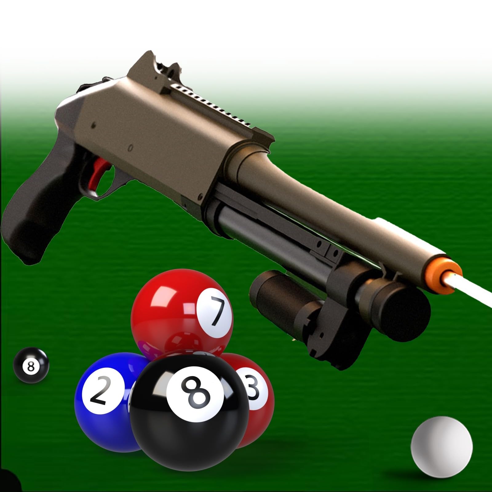 Pool Cue Gun, Bolt Action Pool Stick with Consistent Shots Long Lasting Construction, Suitable for Pool Tables