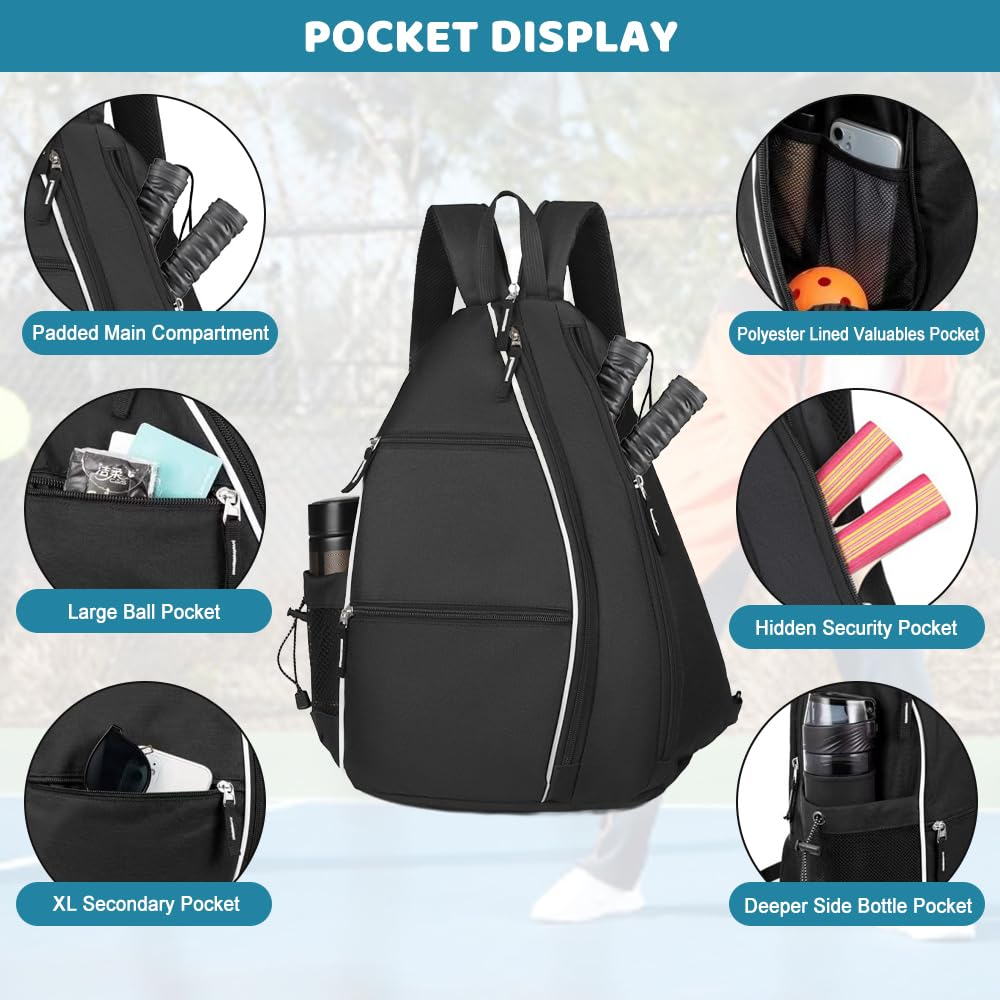 Zaino da Tennis Unisex,Porta Racchetta Tennis con Scomparto,Zaino da Palestra per Laptop, Casual, Scuola, Sportivo