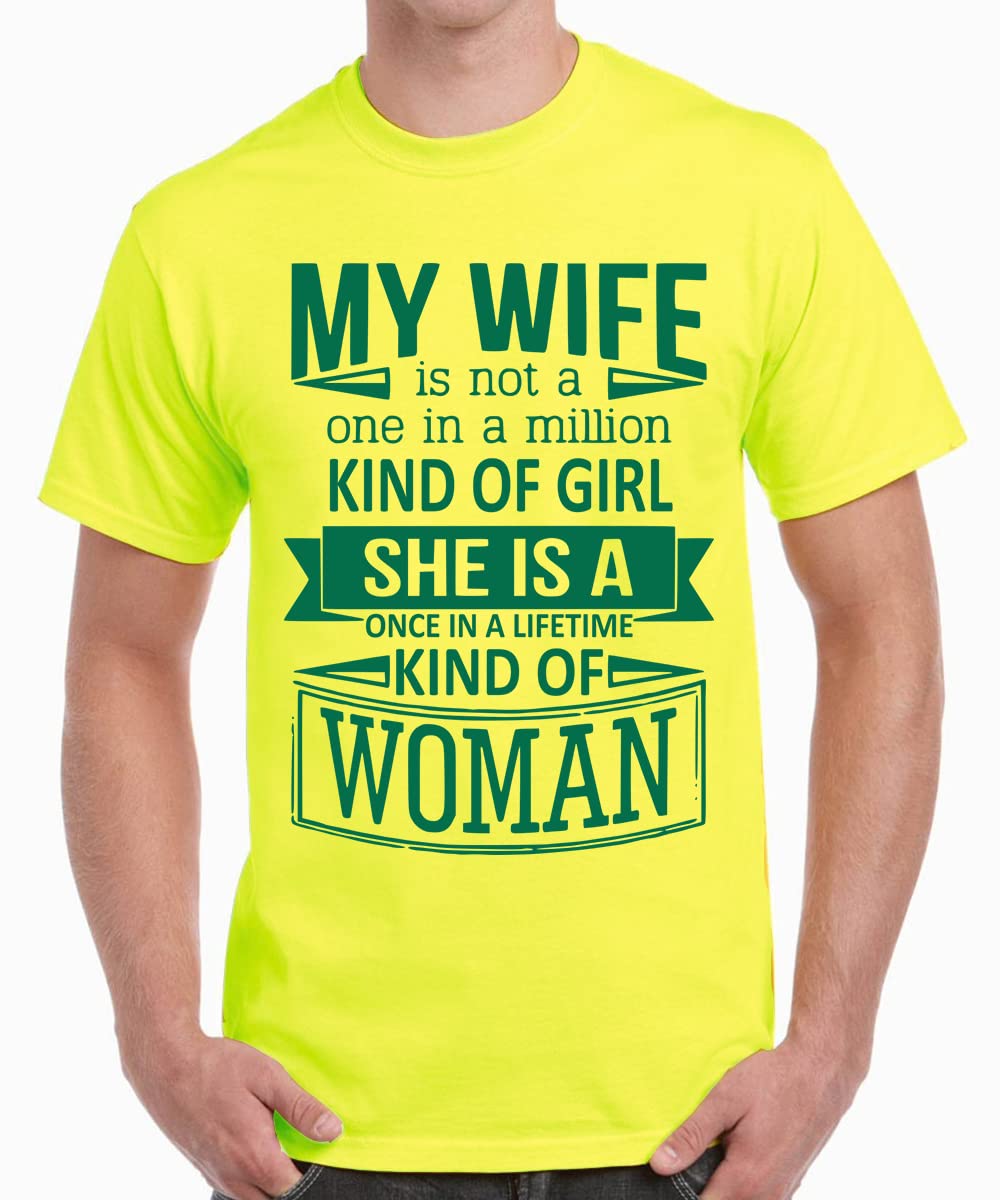 - Men's Cotton Printed T-Shirt -Wife One in Million | 100% Cotton | Half Sleeves | Regular Fit | Printed | Round Neck | Graphic T Shirt