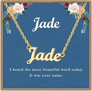 Custom Name Necklace, Personalized Name Plate Pendant Necklace Pre Gifts, Charm Pre-made Jewelry for Mom Mama Birthday Anniversary