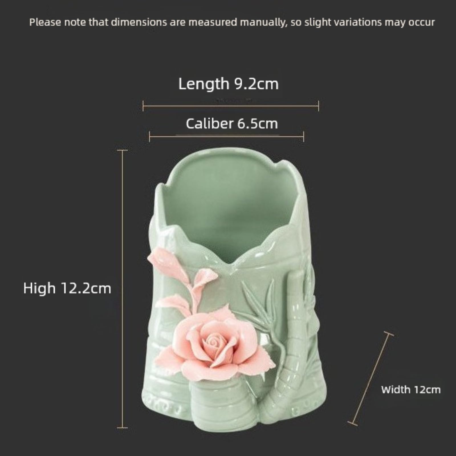 Celadon Stifthalter, handgefertigt, Antik-Look, 12,2 cm, chinesischer Stil, Mao-Stifthalter, Ornament