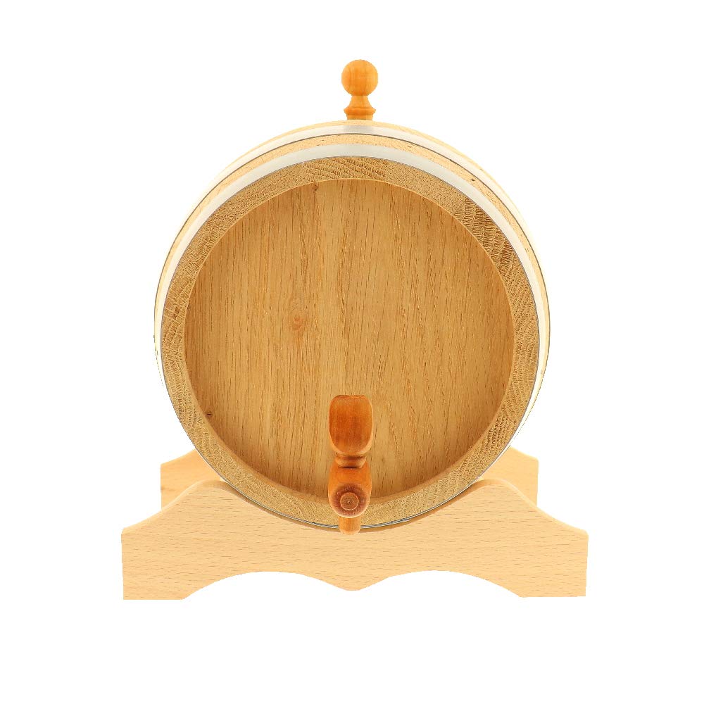 Lot de 3 fûts en chêne de 5 litres - Pour vin, whisky et eau-de-vie - Fabriqué à la main en UE - Avec instructions (français non garanti) - robinet, bouchon et tréteau - Petit tonneau en bois - 27 x