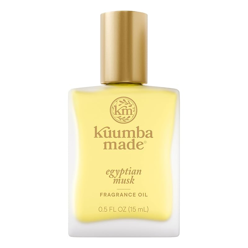Kuumba Made Óleo perfumado Egyptian Musk com aplicador roll-on, sem álcool, 15 mL
