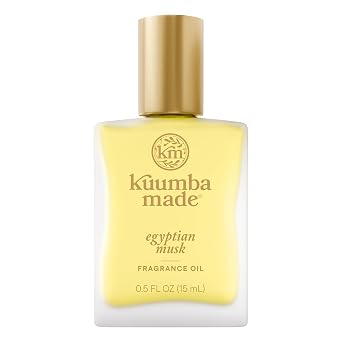 Kuumba Made Egyptian Musk Fragrance Oil Roll-On, Alcohol-Free, 0.5 Fl Oz | Long-Lasting Scented Oil with Fresh Water, Powder, Sandalwood Notes, Skin-Friendly Perfume Roller, Vegan, Cruelty-Free