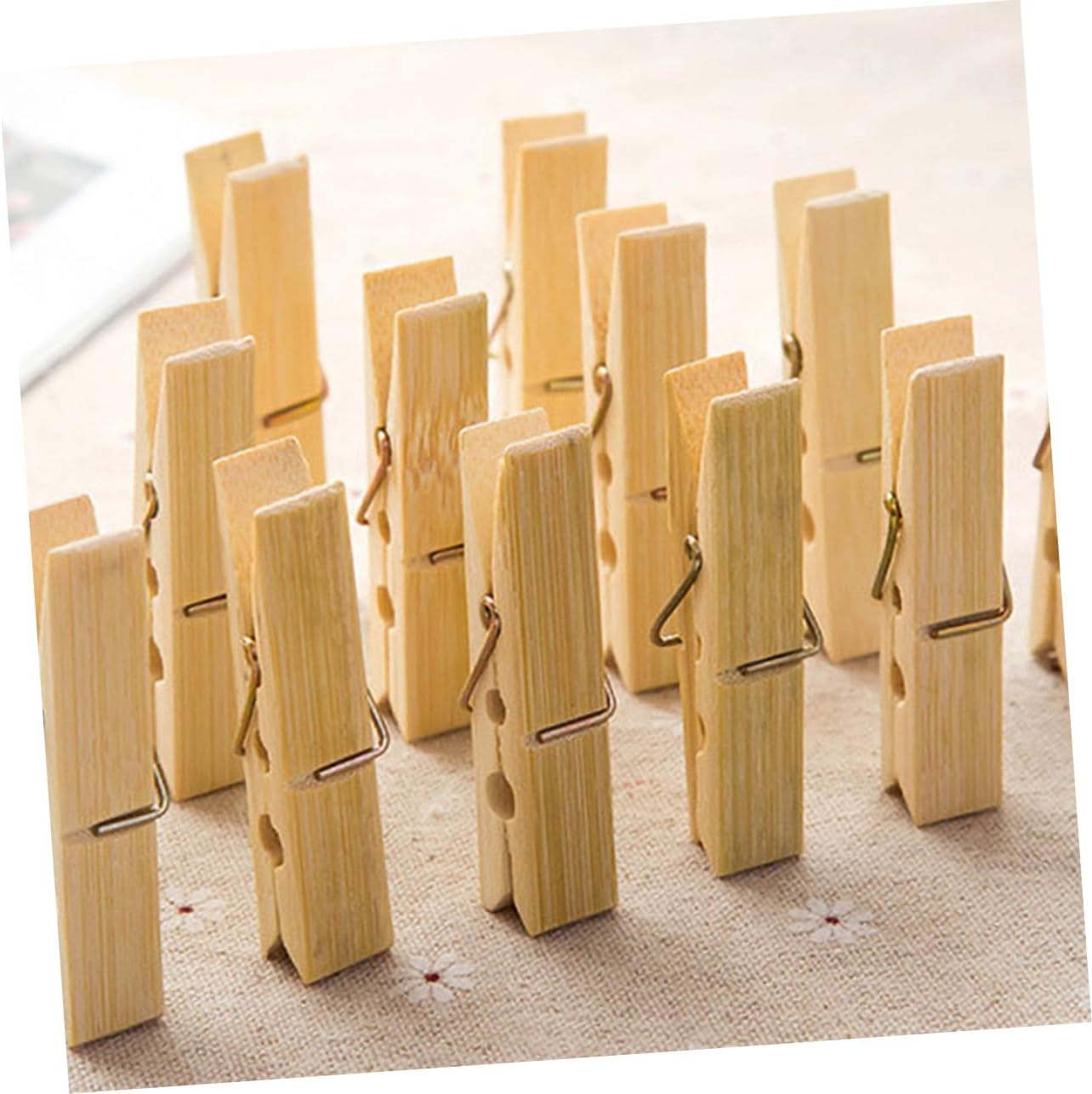 100pcs Wooden Clothespins Sturdy Dry Rack Laundry Drying Clips Non-Slip Clothes Pin Clip for Quilt Clamps