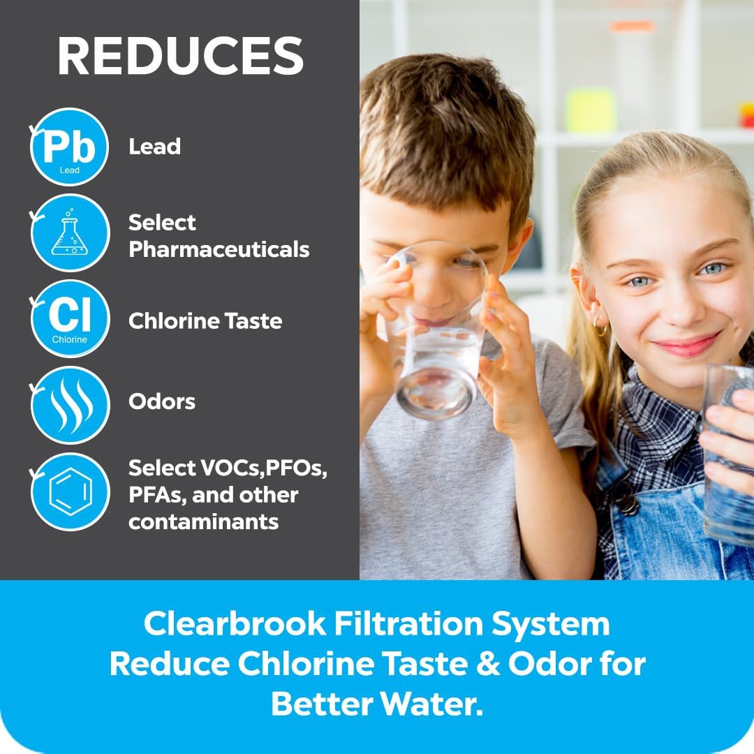 Clearbrook RF10-S Refrigerator Filter System, Inline Filtration, 1/4 inch Compression Stainless Steel Hose, Compatible with Refrigerators and Ice Machines