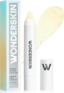 Wonderskin 3-in-1 Lip Scrub Exfoliator & Moisturizer, Lip Exfoliator Scrub, Hydrating Balm for Soft, Nourished, Flake-Free Lips with One-Step Prep, 0.10oz