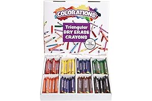 Colorations Dry Erase Crayons: Non-Roll Triangular Crayons