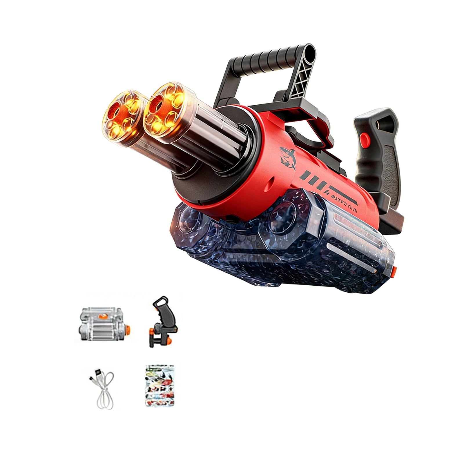 Mechanical Transforming Electric Water Gun - Automatic Water Blaster with Strobe Lights, Long Range & Mechanical Deformation, Outdoor Water Toy Gift Boys Girls (H)
