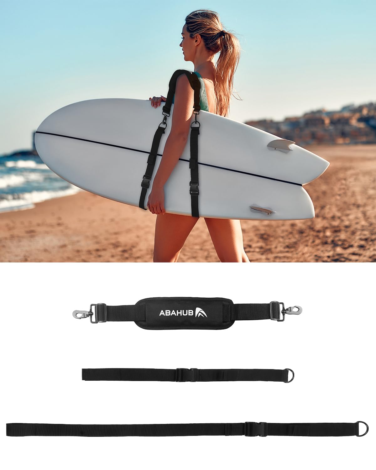 Abahub SUP Kayak Carry Strap, Adjustable Shoulder Strap with Clips, Paddle Board, Canoe Surfboard, Paddle Board Accessories