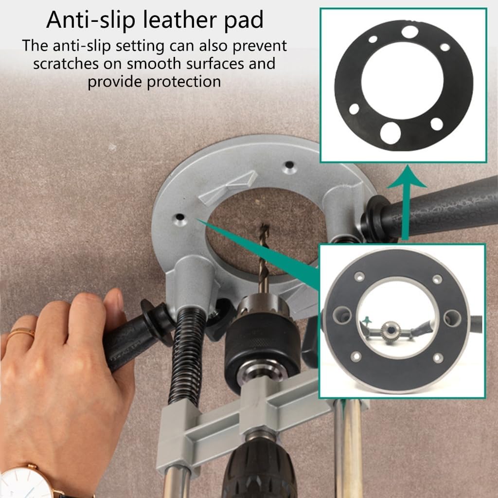 Versatile Drill Press Attachment for Vertical and Angled Boring Applications With Rubberized Base Protections