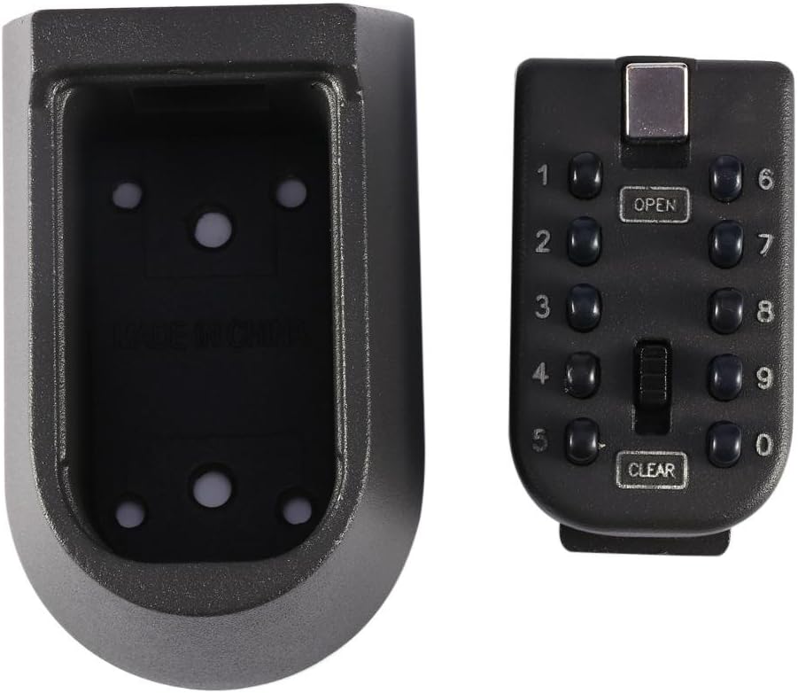 Wall Mounted Lock Box, Outdoor Combination Key Storage, 5 Keys Capacity, Durable Aluminum Security Safe for House Keys