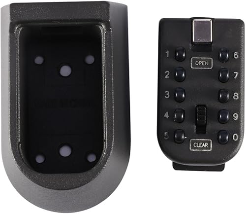 Miniatura 8 de Caja de bloqueo de llave de montaje en pared, caja de bloqueo montada en la pared al aire libre para llaves de casa, llave con cerradura de