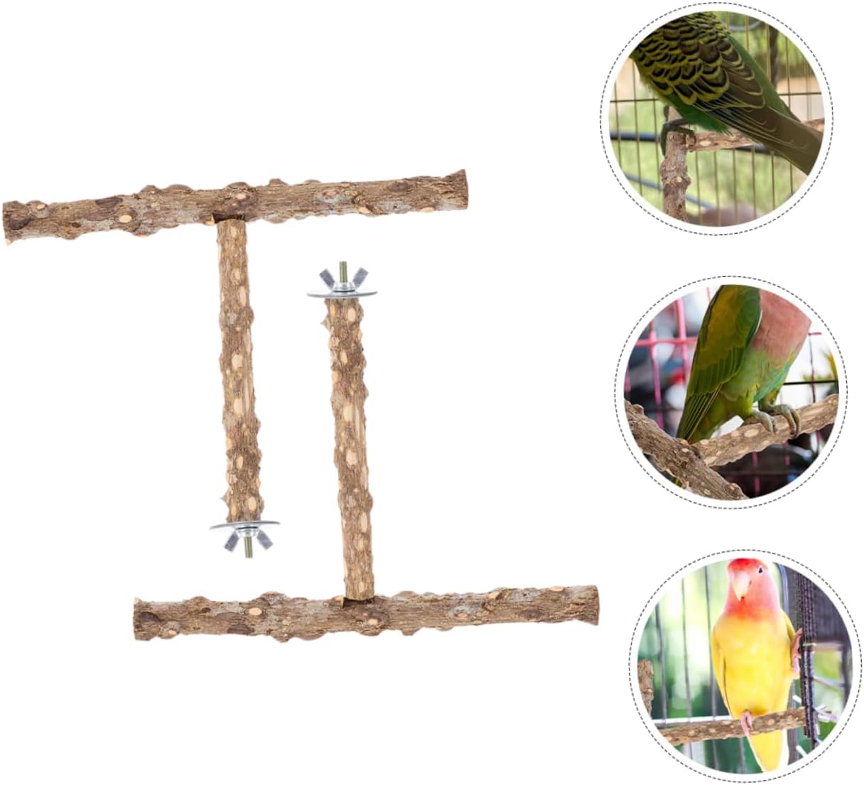 Bird Perch Stand Toy for Parrot Paw Grinding Wood 2pcs image 5
