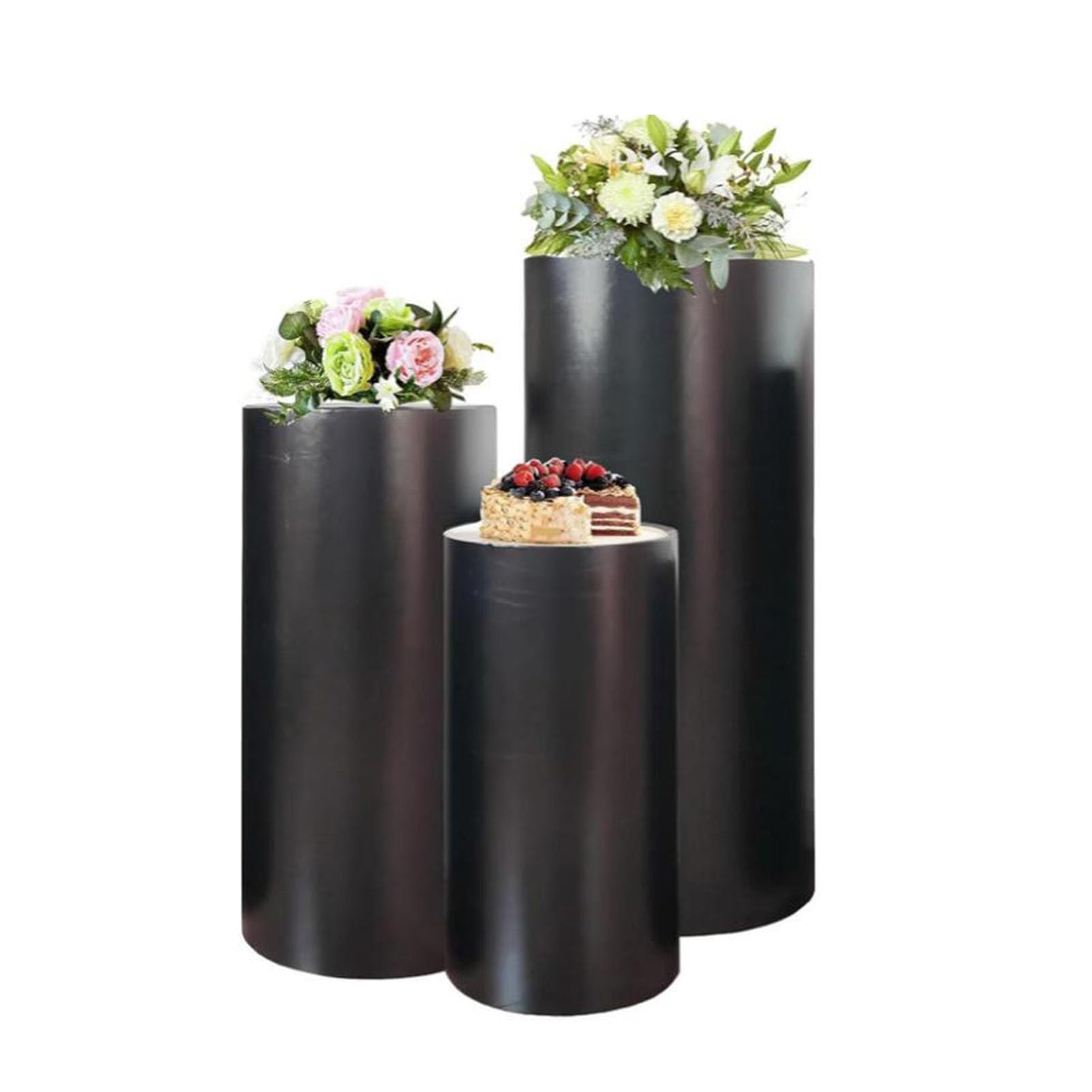 CXGfdghD plinth， 3/5pcs Party Cylinder Tables Event Decor, Dessert Table Plinth Pillars Slipcovers Wedding Birthday(3pcs)