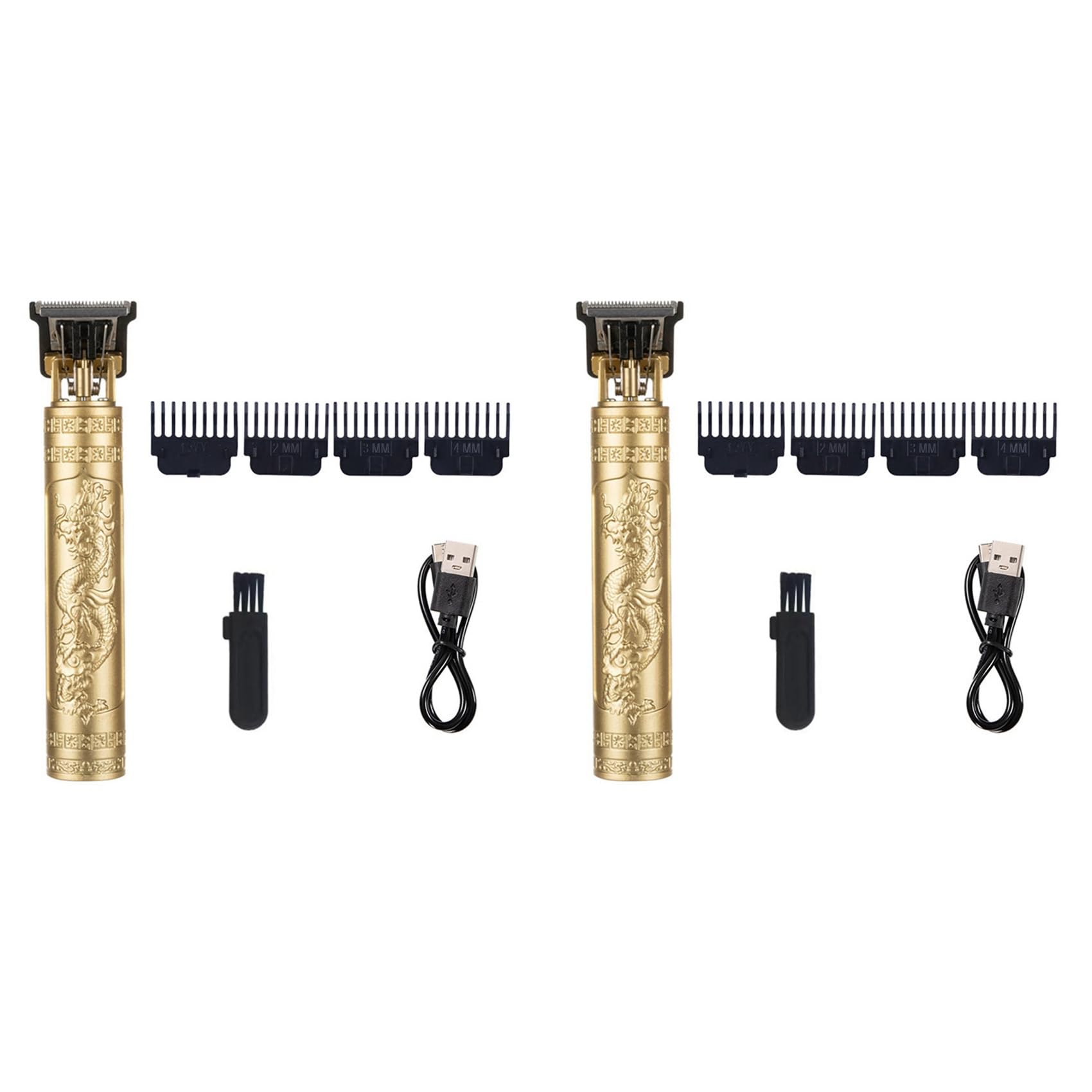 2X Rasoio per Taglio di Capelli per Uomo Ricarica Rasoio per Adulti Elettrico Vintage Clipper Rasoio per Casa Ricarica USB Barbiere B