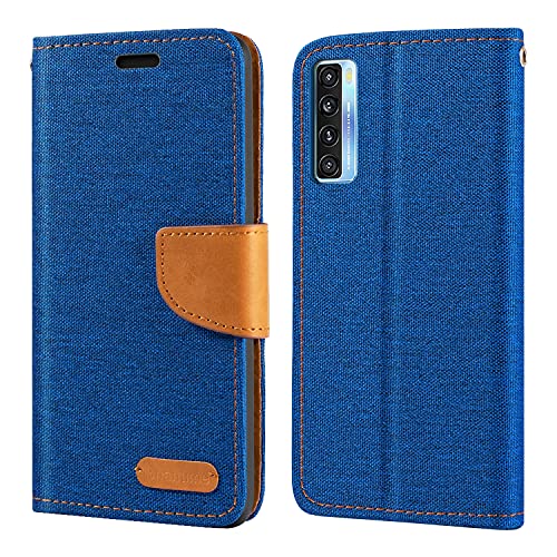 Custodia Flip Portafoglio In Pelle PU E Tessuto Oxford Per TCL 20L+ (T775H) - Cover Con Chiusura Magnetica, Tasche Per Carte E Supporto Per Video