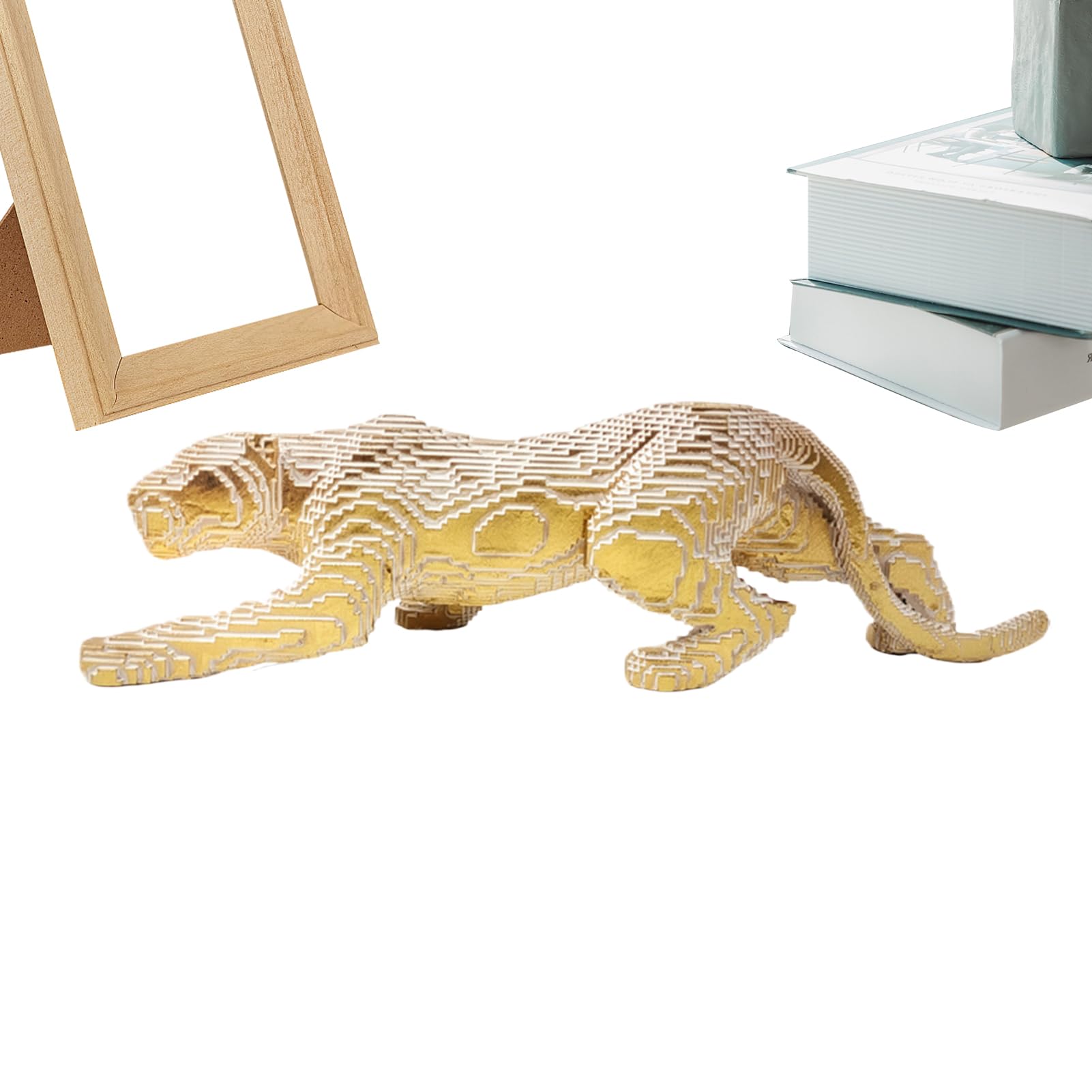 Figurine de guépard en résine : sculpture de félin au design artistique et moderne