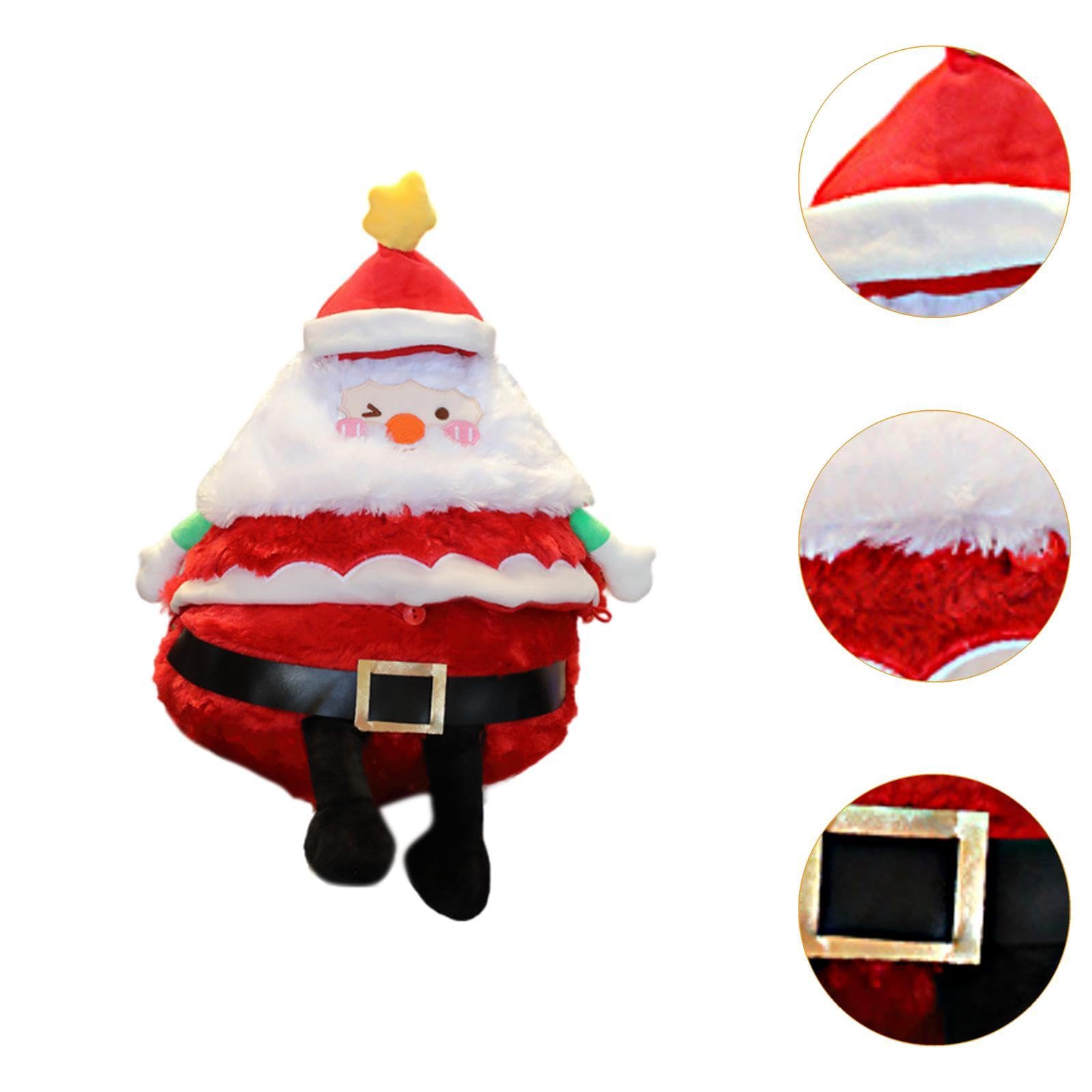 Muñeco Navidad Muñeco Festivo Figura Interactiva Juguete Navideño Musical y Material Velvet Adecuado para Regalo Decoración de Mesa Chimenea, Papá Noel