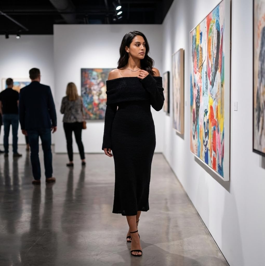 Women's Summer Off Shoulder Maxi Dress Bell Long Sleeve Sexy Bodycon Strapless Sheer Beach Swimsuit Coverup - Image 3