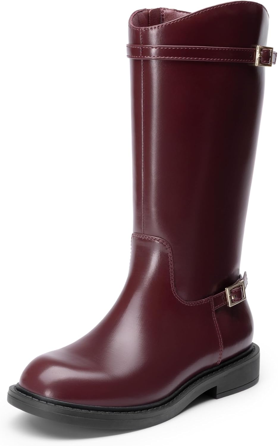 DREAM PAIRS Girls Knee High Boots Side Zipper Riding Shoes for Little Kid/Big Kid