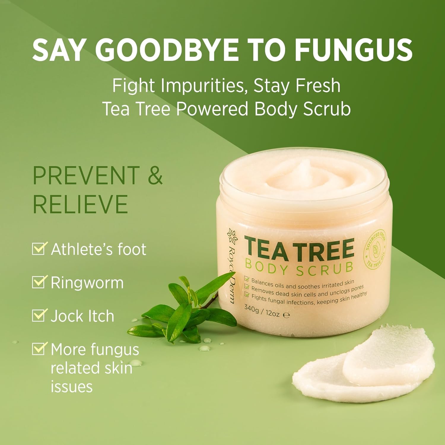Tea Tree Body Scrub Exfoliating: Extra Strength Pre-Body Wash - Image 2