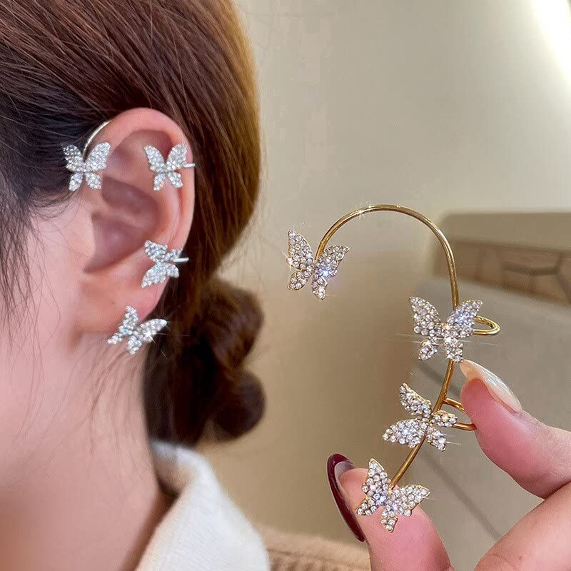 Feuille d'oreille pour femmes cadeau idéal en zircone argentée éclatante