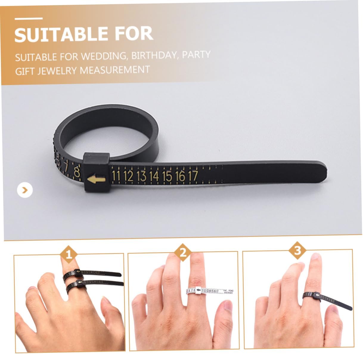 KALLORY 12-Piece Ring Sizer Measuring Tool Set Portable Ring Gauge Easy-to-Read Size Rulers for Accurate Finger Measurement for Jewelry Sizing at Home Go