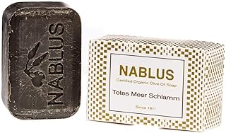 Nablus Soap natürliche Olivenölseife, Sorte: Totes Meer Schlamm, handgemacht und palmölfrei, 100g