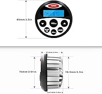 Vista 4 de Estéreo marino - Impermeable Bluetooth MP3 USB AM/FM Radio con 2 altavoces negros (304-4001B)