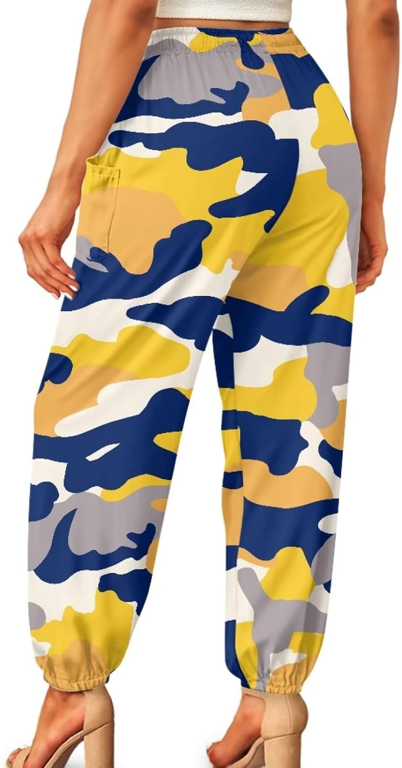 COEQINE Women's Bloomer Yoga Pants,Plus Size S-4XL High Waisted Loose Pants, Harem Yoga Sweatpants Soft Lantern Trouser - Image 3