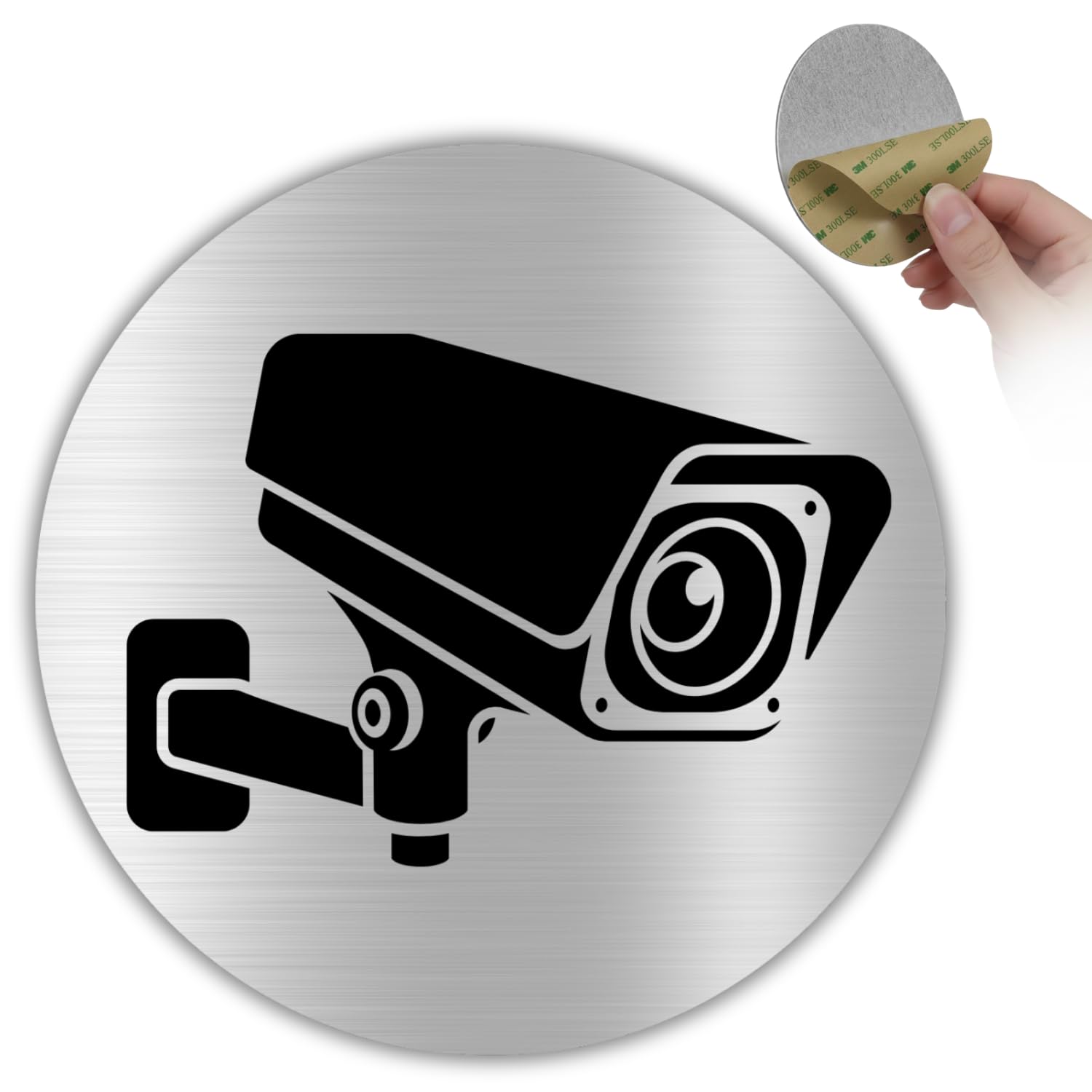 Señal Zona Videovigilada - 10x10 cm - Aluminio - Placa Cámaras de Seguridad - Cartel Adhesivo Vigilancia - Rótulo Aviso Grabación - Indicador Alarma - Grosor 0.8mm - - (Zona Videovigilada)