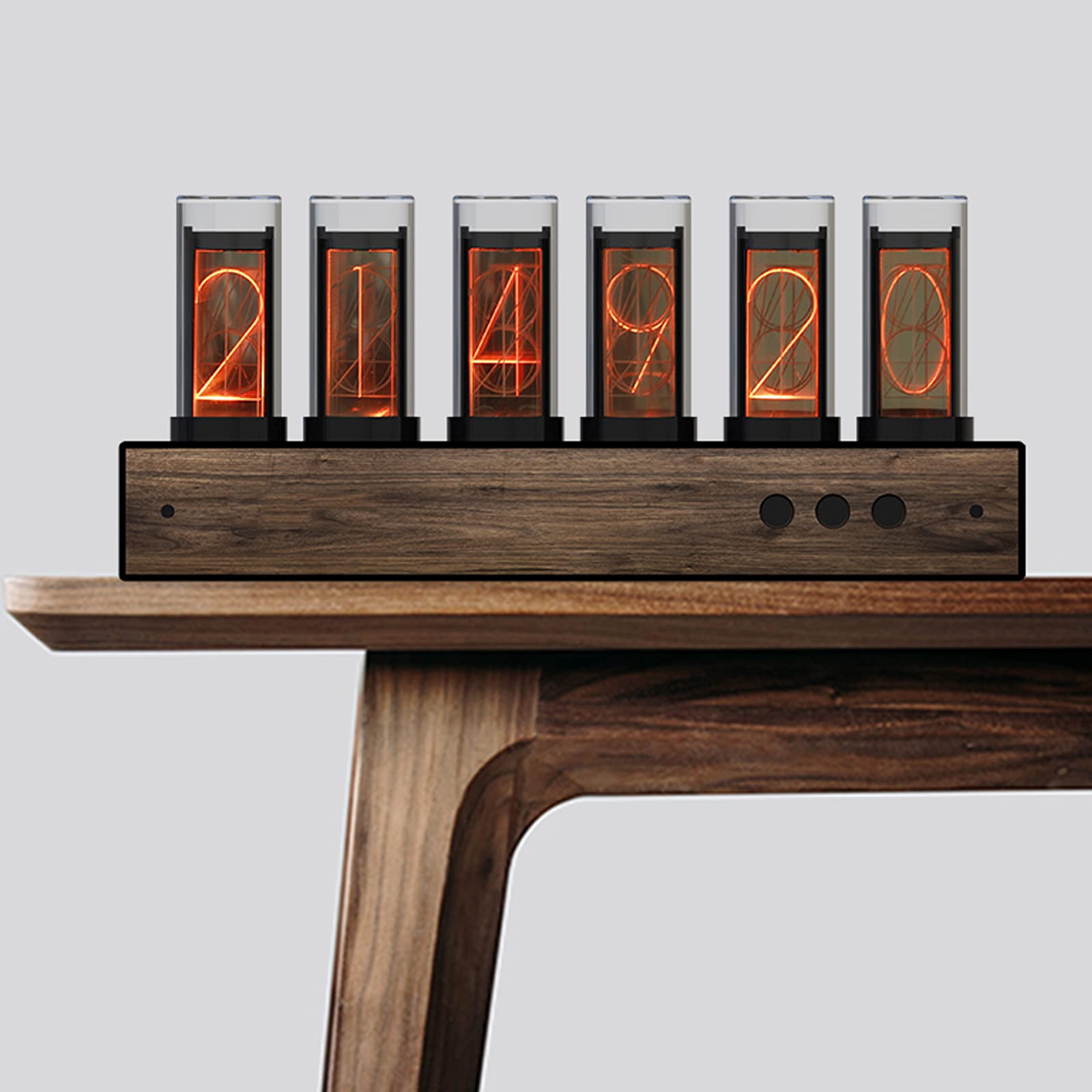 Cadeaux personnalisés, Horloge à Tube numérique, Horloge à Tubes Nixie LED, 7 Modes d'éclairage/Personnaliser la lumière d'arrière-Plan/synchronisation précise/Conception