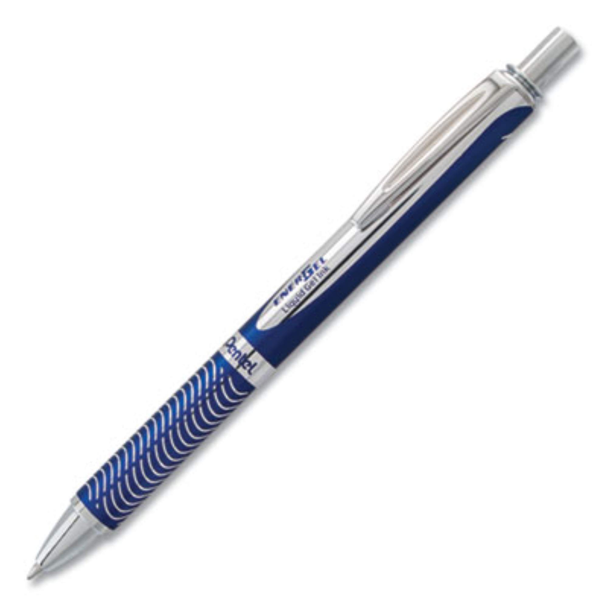 PENTEL EnerGel Alloy RT chowany płynny długopis żelowy,7 mm, niebieska beczka, czarny tusz (BL407CA)
