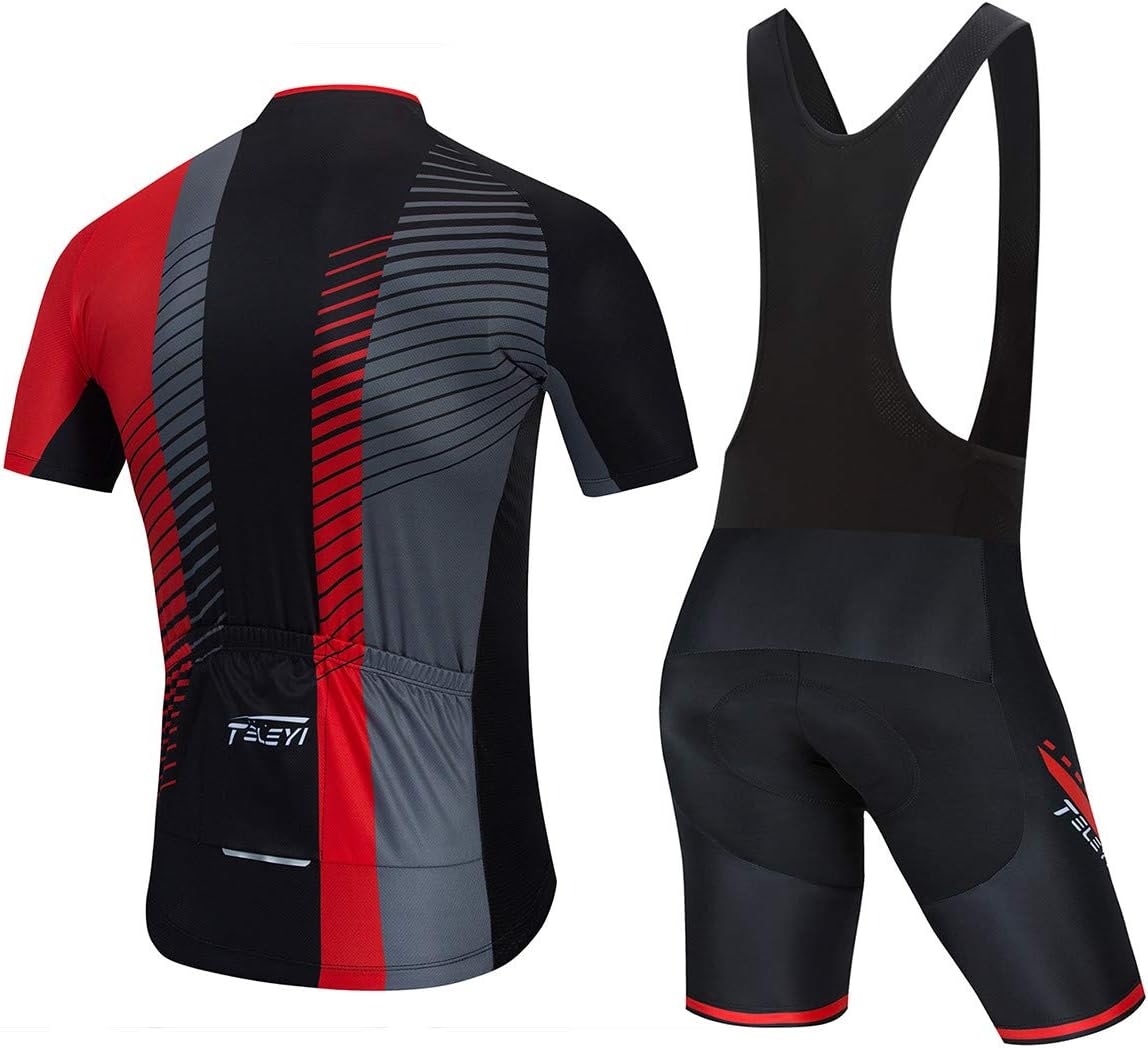 Men's Cycling Jersey Set, Summer Mountain Bike Clothing Short Sleeved Riding Jerseys
