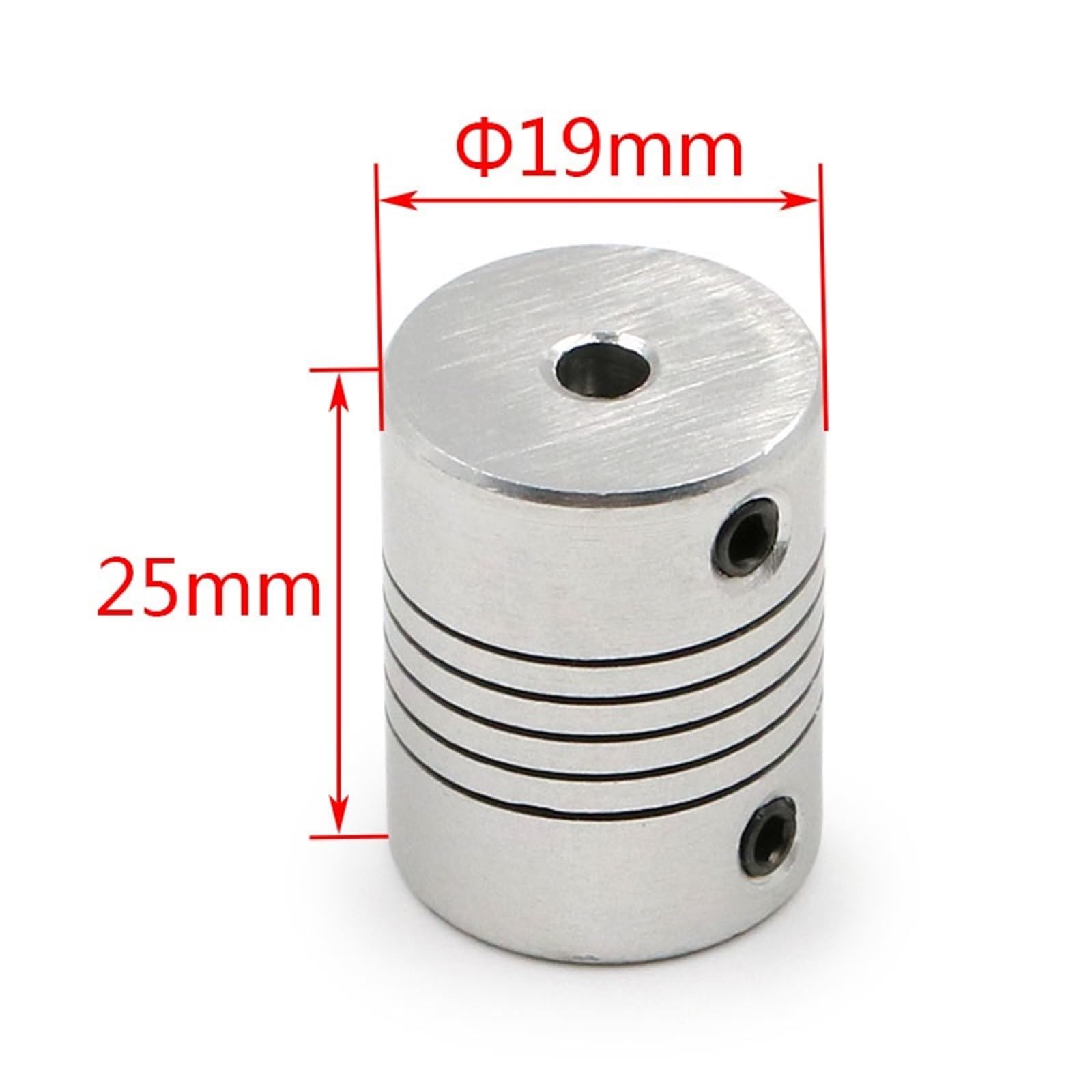 Acoplador de eje de mandíbula de Motor CNC, 5x8mm, 5mm a 8mm, acoplamiento Flexible OD 19x25mm 3/4/5/6/6,35/7/8/10mm, 1 Uds.(4 X 6.35)