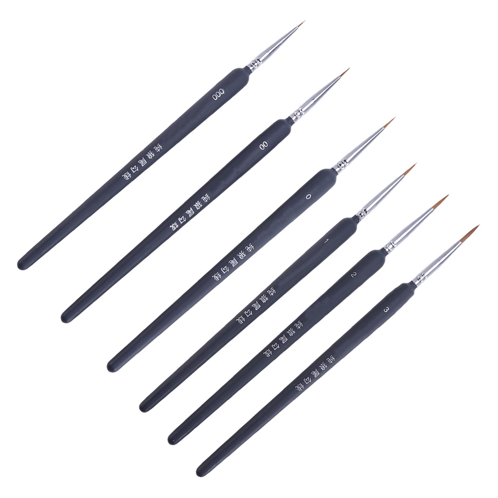 Pinceles de Acuarela y Óleo de Pelo de Comadreja 6 Piezas para Artistas y Estudiantes, Mango Plástico Resistente, Portátil, para Pintura Artística y Manualidades, Uso Escolar