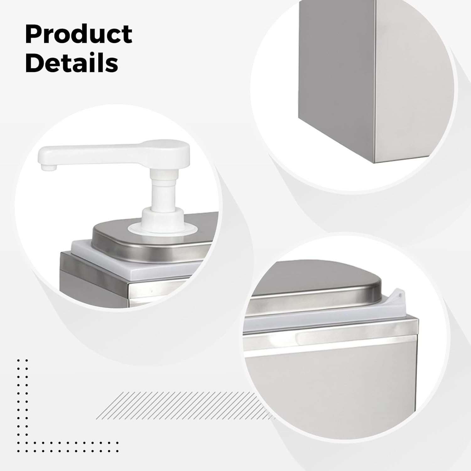 2L Sauce Pump Dispenser, Adjustable Stainless Steel Condiment Pump, for Syrup Honey and Sauces, Ideal in Kitchens and Restaurants