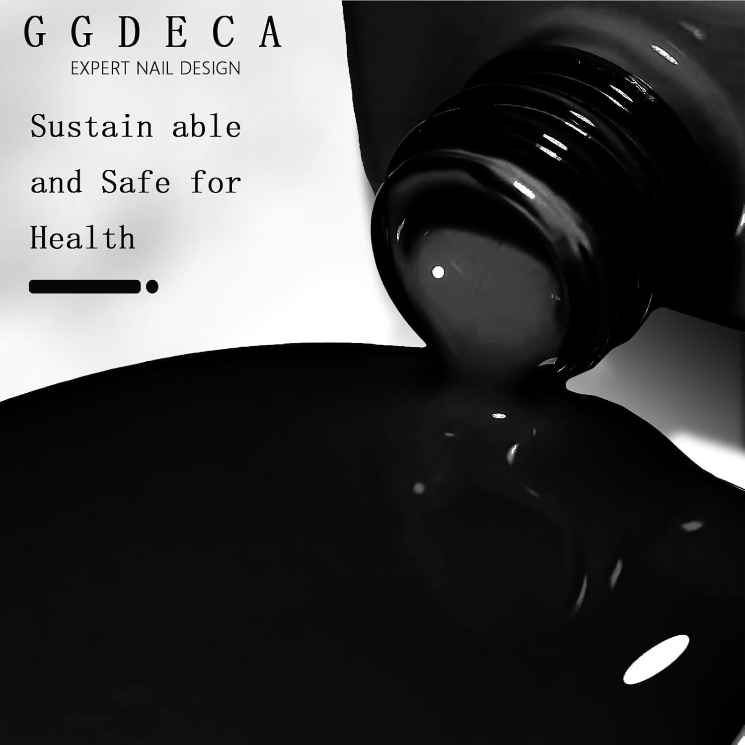 Condition photo showing New/Like New for 15ml Black Gel Nail Polish, High Gloss U V Soak Off Nail Gel Polish, DIY Sparkle French Manicure Salon 017-Black