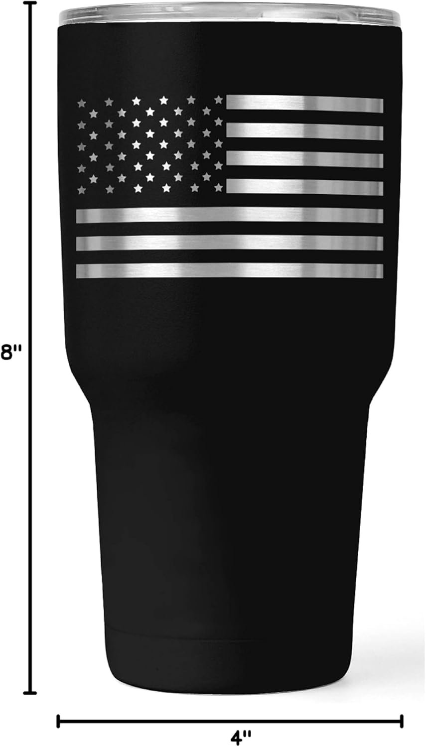 Patriotic 30oz Double Insulated Tumbler - Engraved American Flag Travel Mug - Image 9