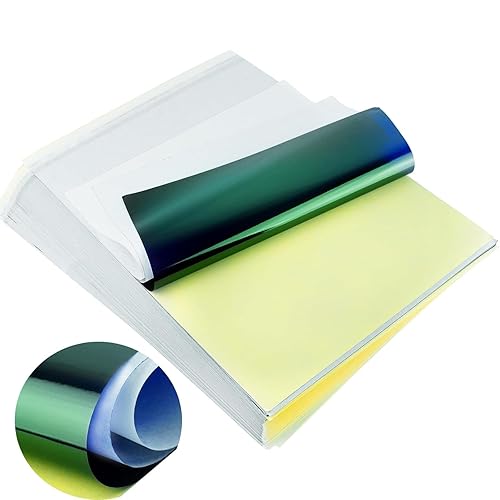 Miniatura 9 de Papel de transferencia de tatuajes, 100 piezas de papel de plantilla de tatuaje para tatuajes, papel de transferencia de plantilla de 4 capas,